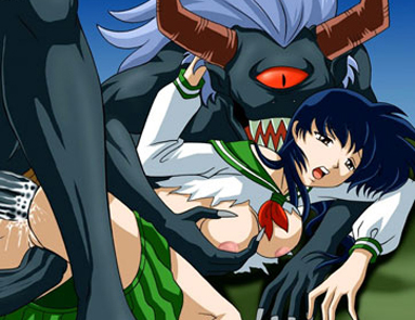 Big breasted anime girls getting screwed by huge monster cock