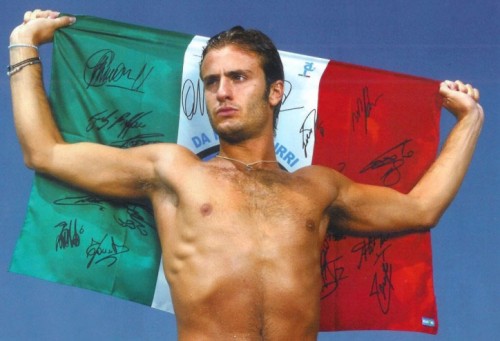 Sexy Male Naked Athletes - Alberto Gilardino A shirtless Alberto Gilardino showing off his lean tight torso
